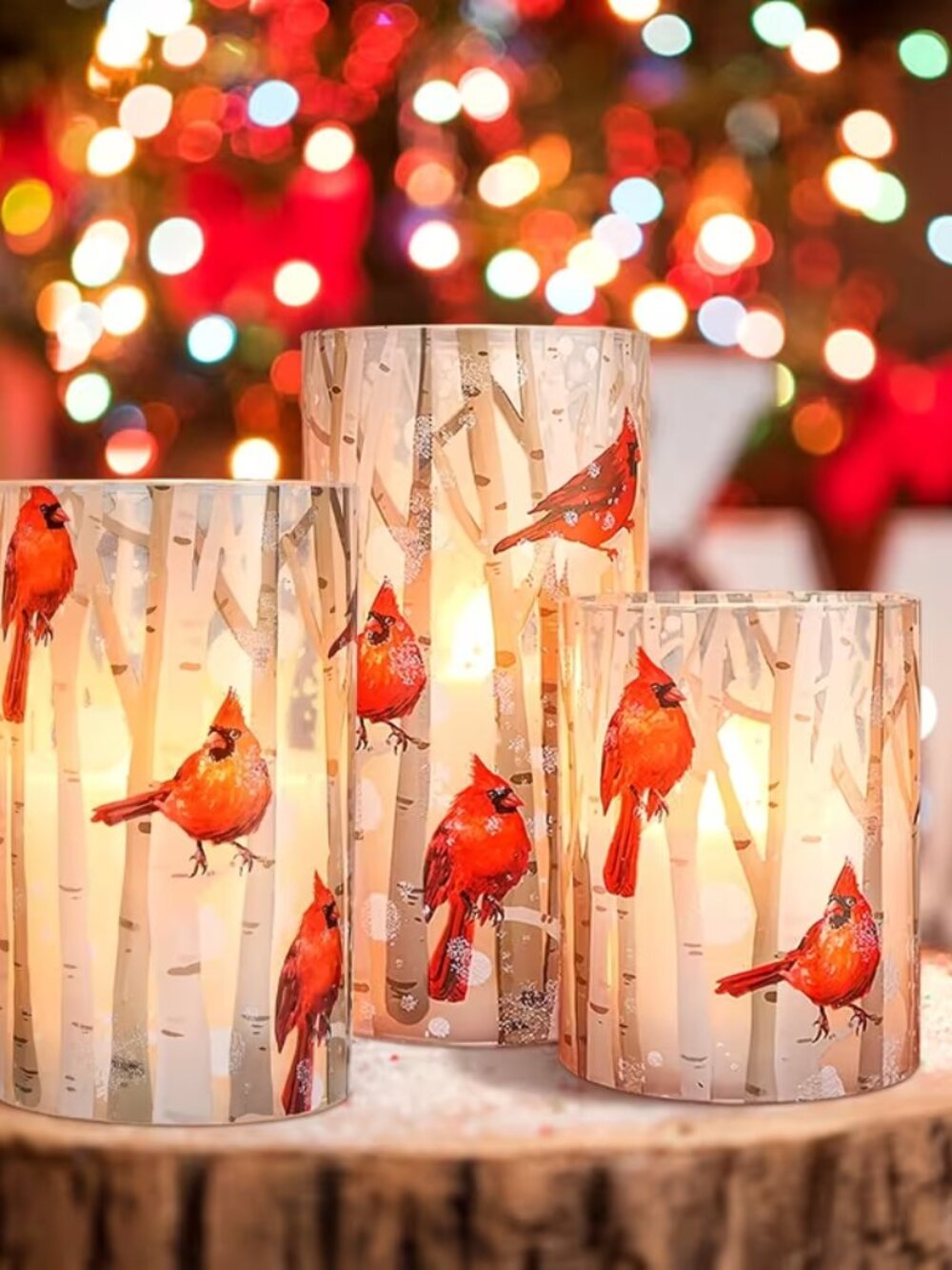 3pcs Cardinal-themed Flameless Candle - Picture 2 of 7